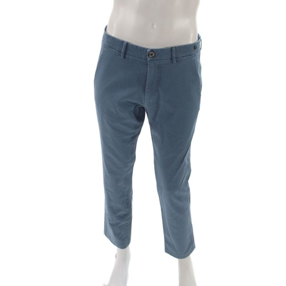 Masons Mens Straight Cotton Blue Chinos Button Fly Size 32